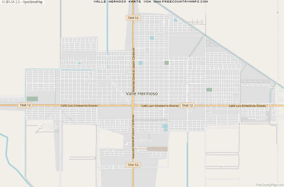 Karte Von Valle Hermoso Mexiko