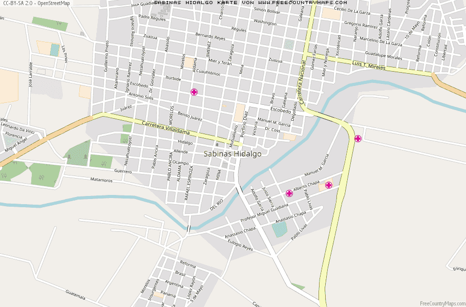 Karte Von Sabinas Hidalgo Mexiko