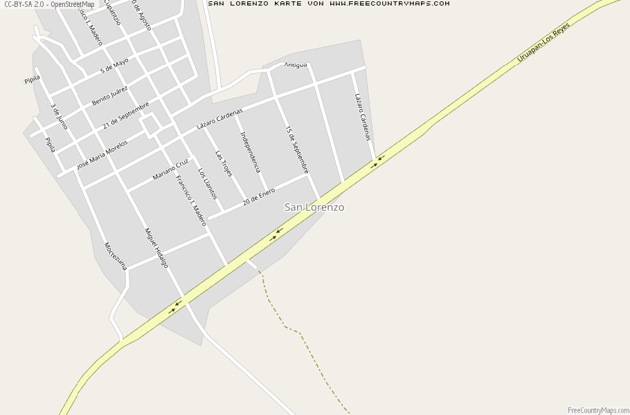 Karte Von San Lorenzo Mexiko