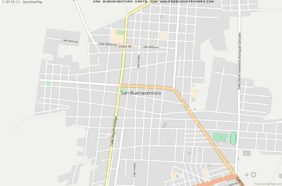 Karte Von San Buenaventura Mexiko