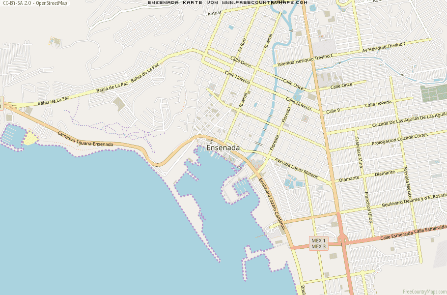 Karte Von Ensenada Mexiko