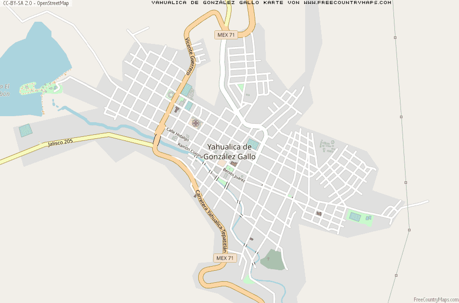 Karte Von Yahualica de González Gallo Mexiko