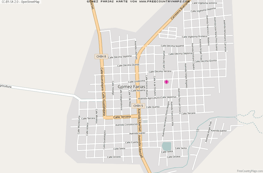 Karte Von Gomez Farias Mexiko
