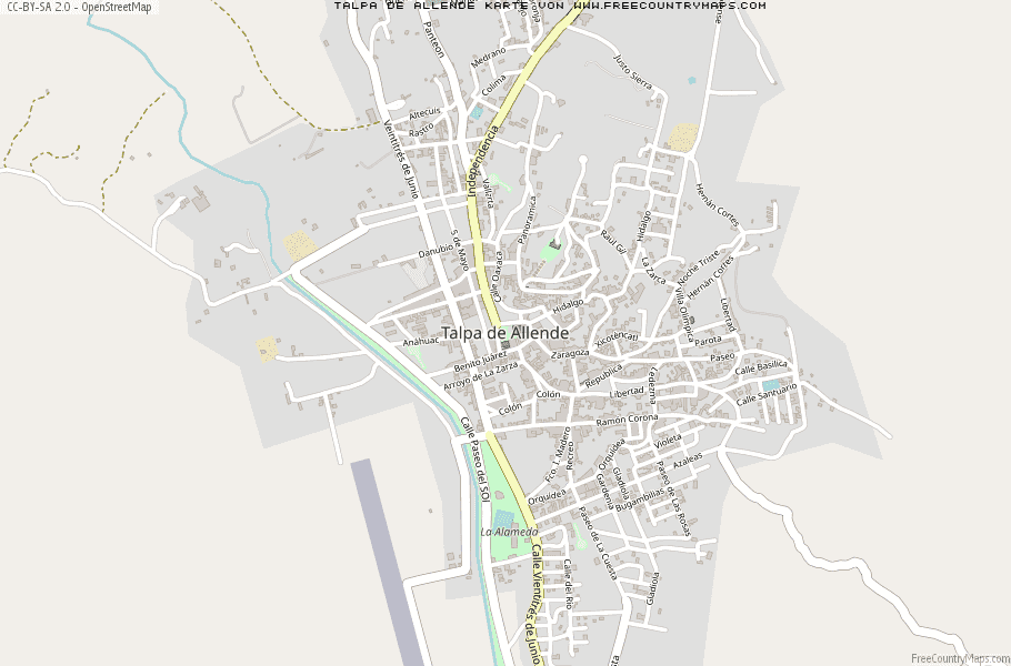 Karte Von Talpa de Allende Mexiko