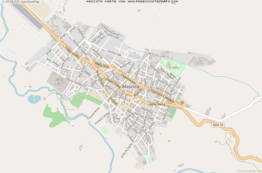 Karte Von Mascota Mexiko