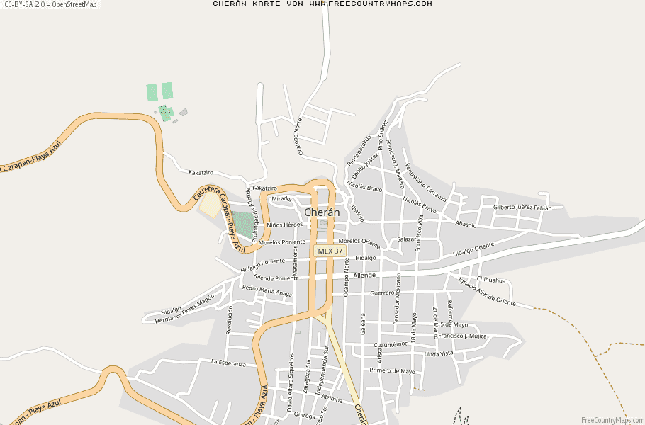 Karte Von Cherán Mexiko