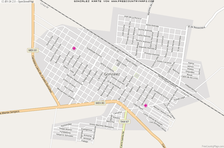 Karte Von González Mexiko