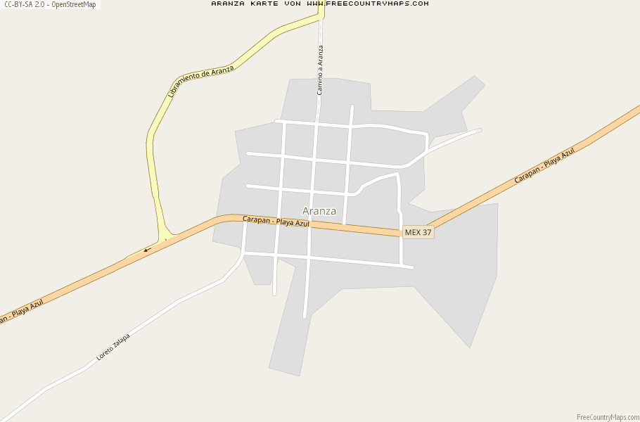 Karte Von Aranza Mexiko
