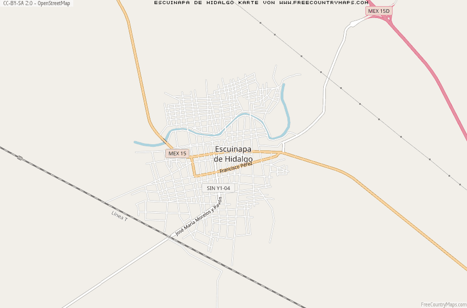 Karte Von Escuinapa de Hidalgo Mexiko