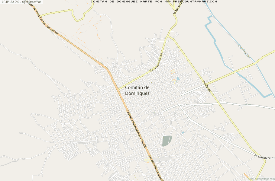Karte Von Comitán de Dominguez Mexiko