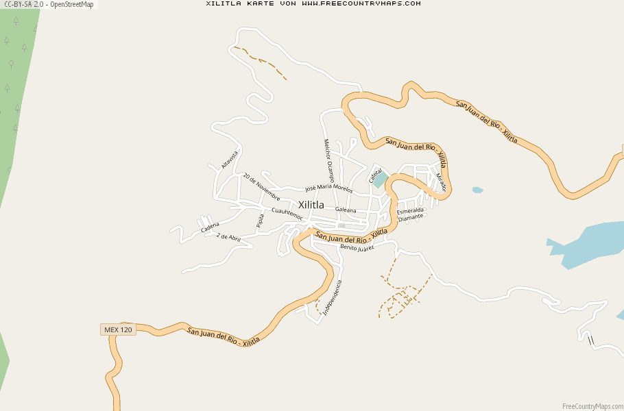Karte Von Xilitla Mexiko