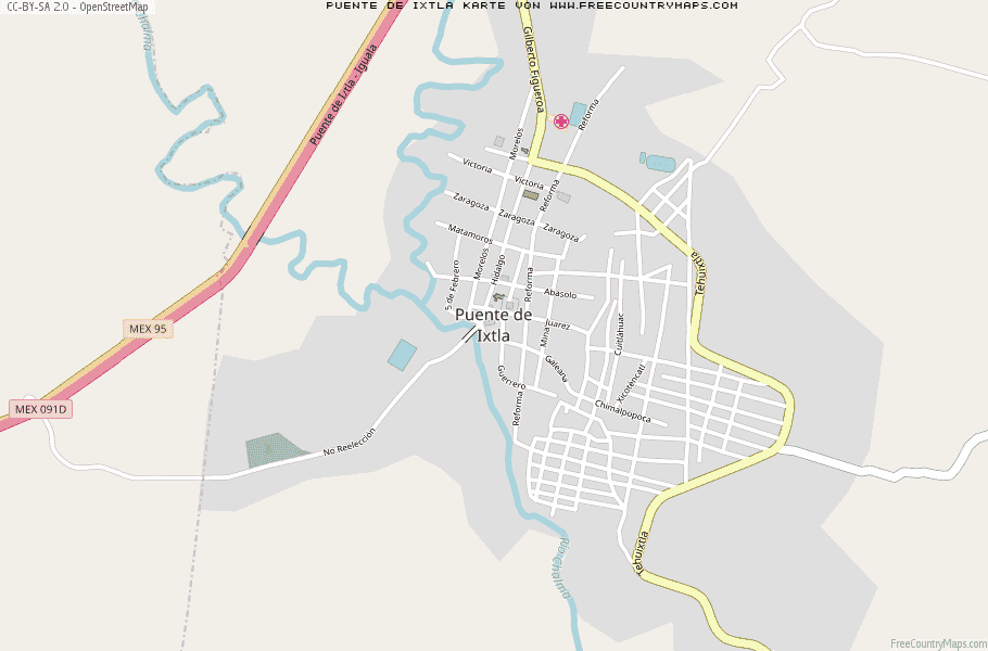 Karte Von Puente de Ixtla Mexiko