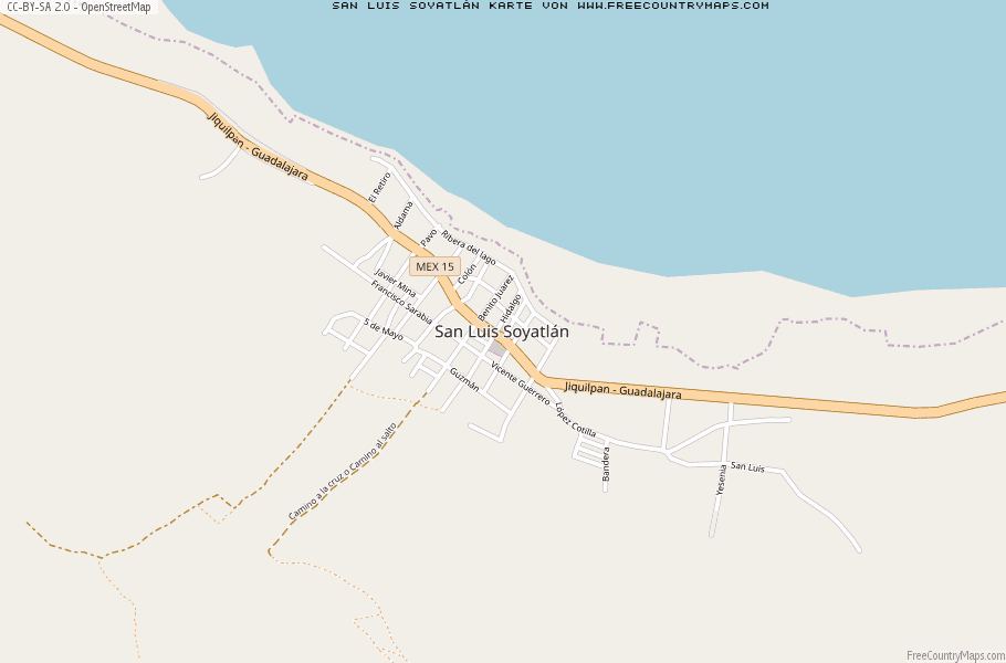 Karte Von San Luis Soyatlán Mexiko