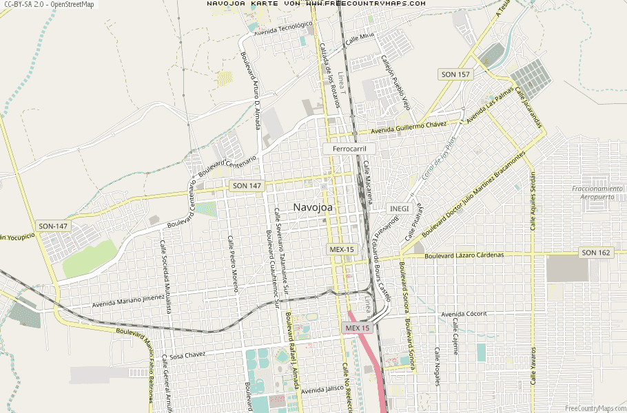 Karte Von Navojoa Mexiko