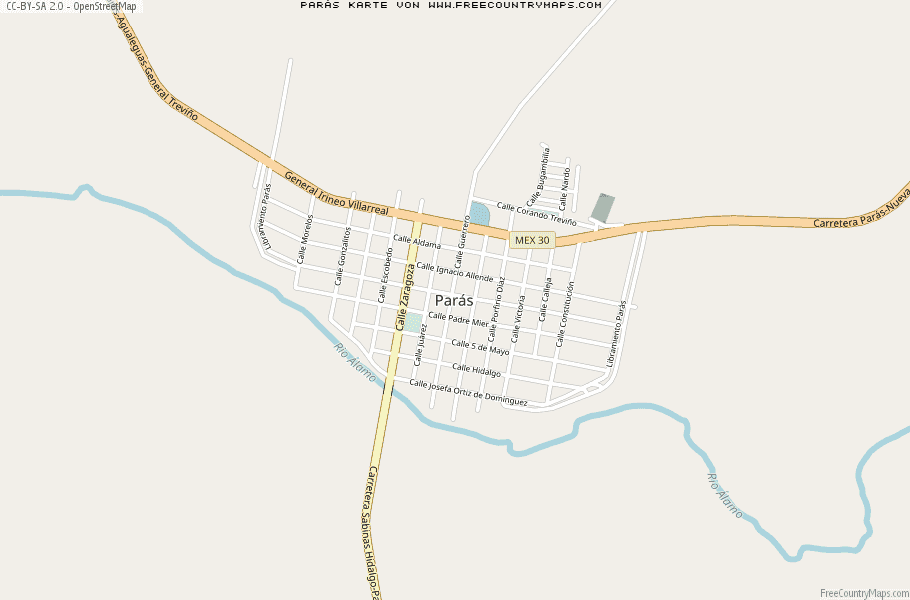 Karte Von Parás Mexiko