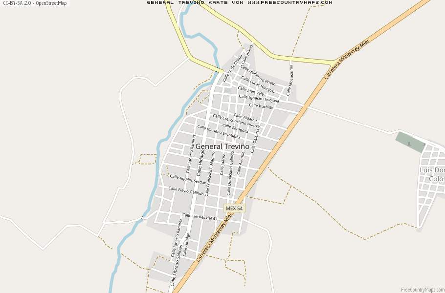 Karte Von General Treviño Mexiko