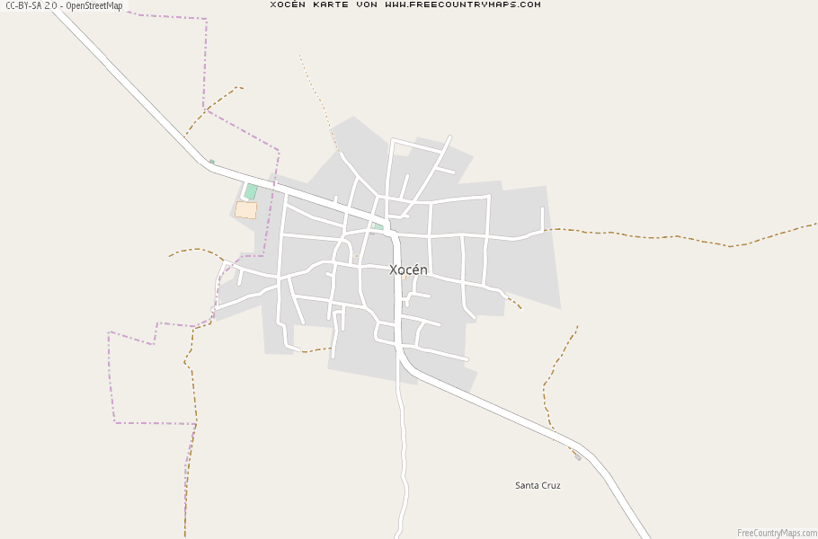 Karte Von Xocén Mexiko