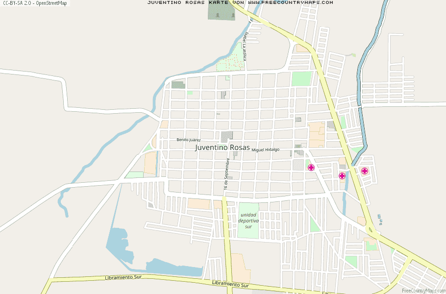 Karte Von Juventino Rosas Mexiko