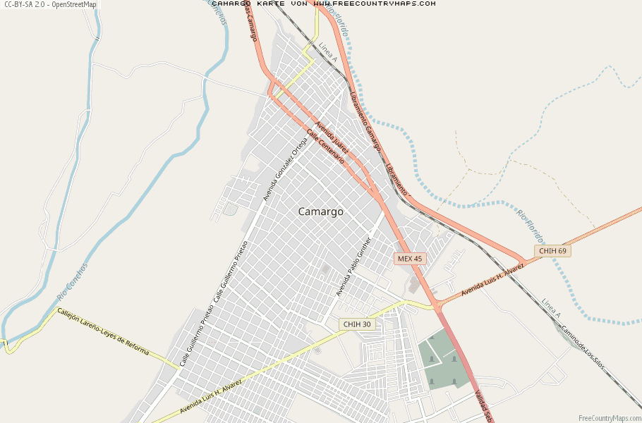 Karte Von Camargo Mexiko