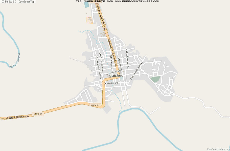 Karte Von Tiquicheo Mexiko