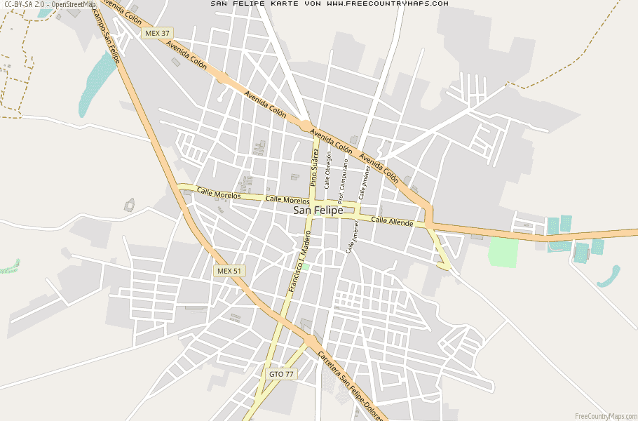 Karte Von San Felipe Mexiko