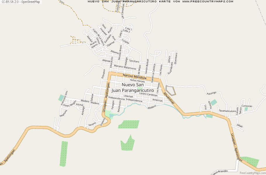 Karte Von Nuevo San Juan Parangaricutiro Mexiko