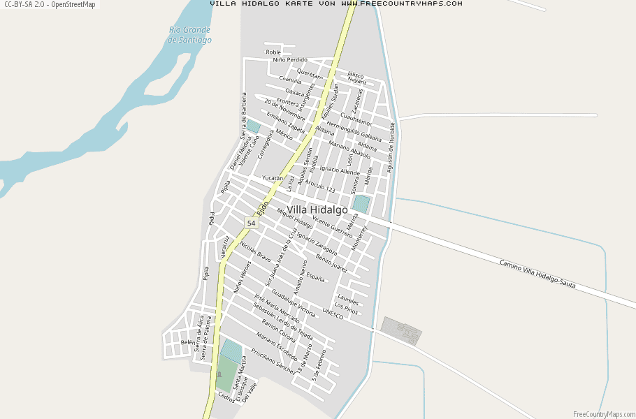 Karte Von Villa Hidalgo Mexiko