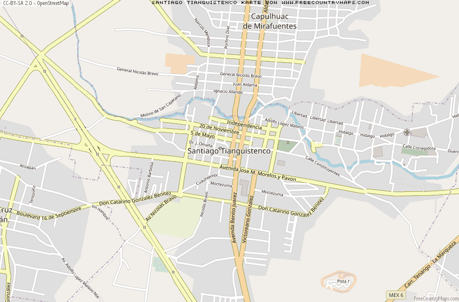 Karte Von Santiago Tianguistenco Mexiko