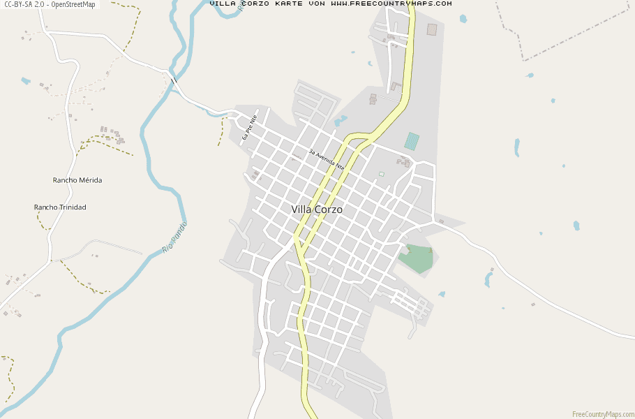 Karte Von Villa Corzo Mexiko