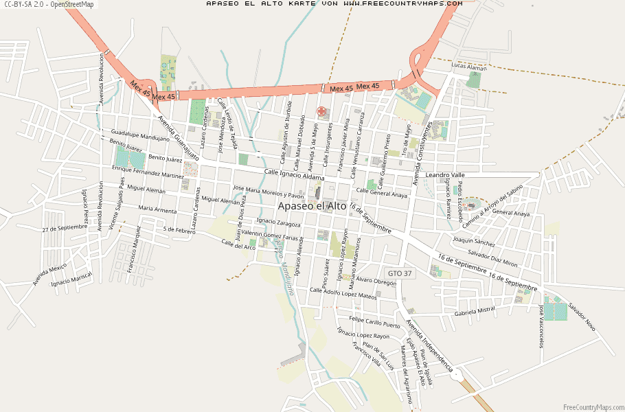 Karte Von Apaseo el Alto Mexiko