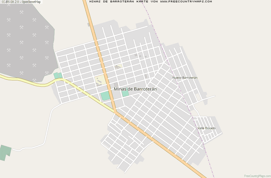 Karte Von Minas de Barroterán Mexiko