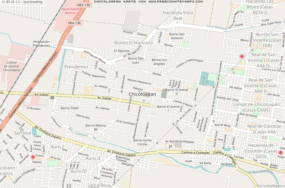 Karte Von Chicoloapan Mexiko