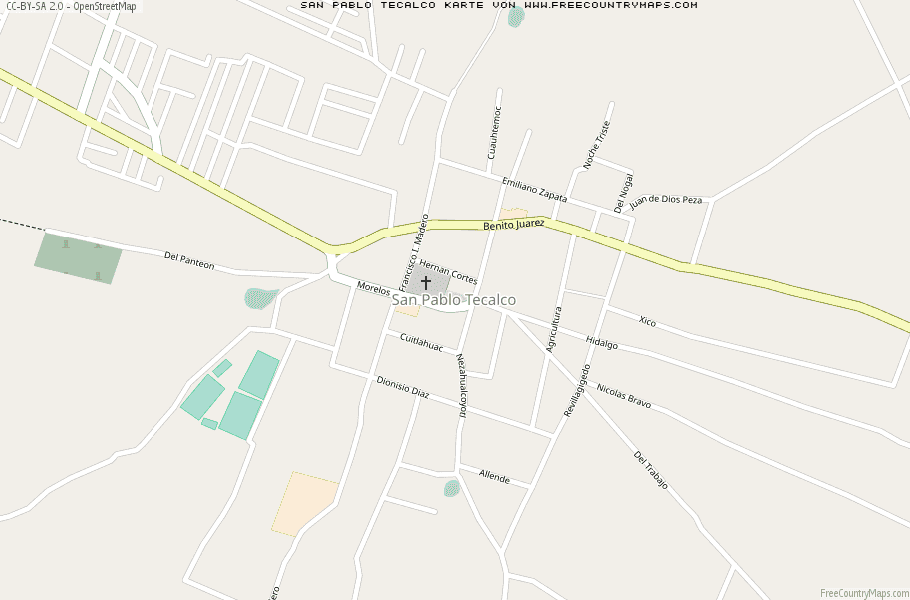 Karte Von San Pablo Tecalco Mexiko