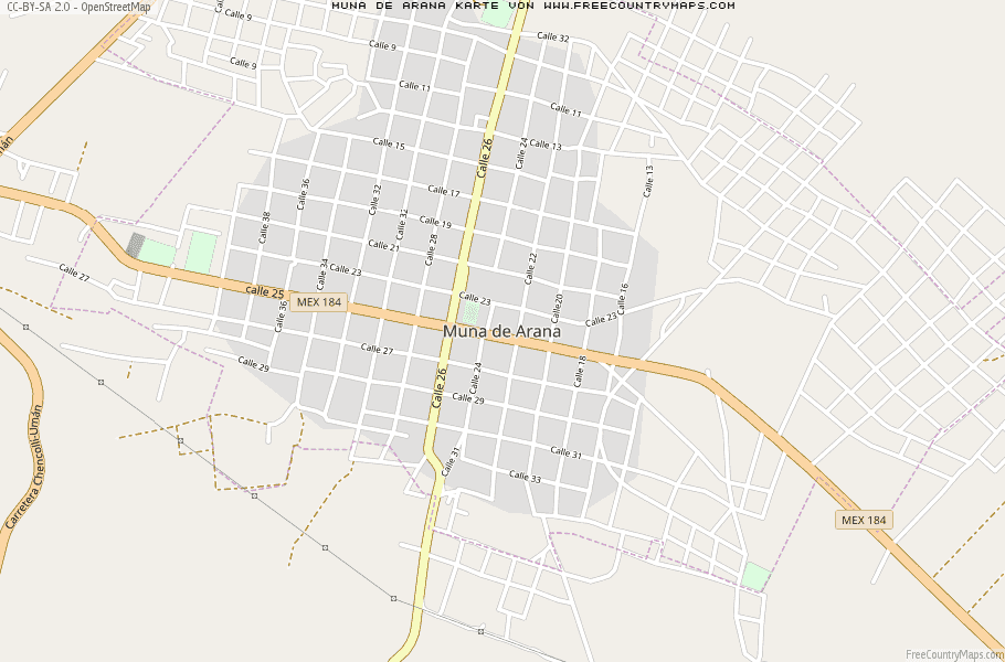 Karte Von Muna de Arana Mexiko
