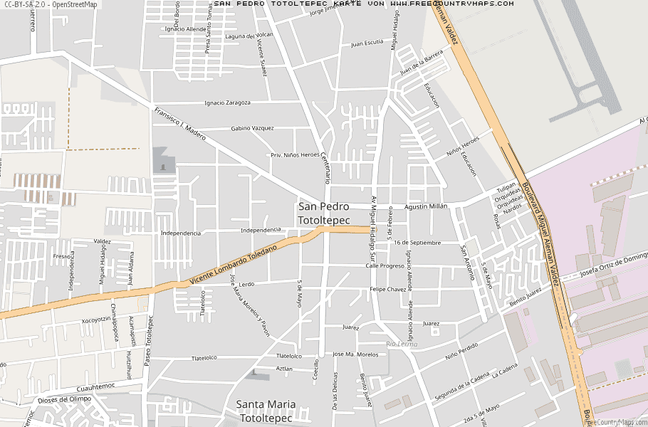 Karte Von San Pedro Totoltepec Mexiko