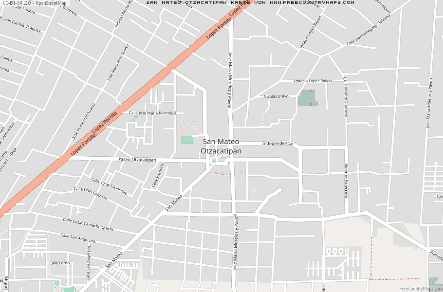 Karte Von San Mateo Otzacatipan Mexiko