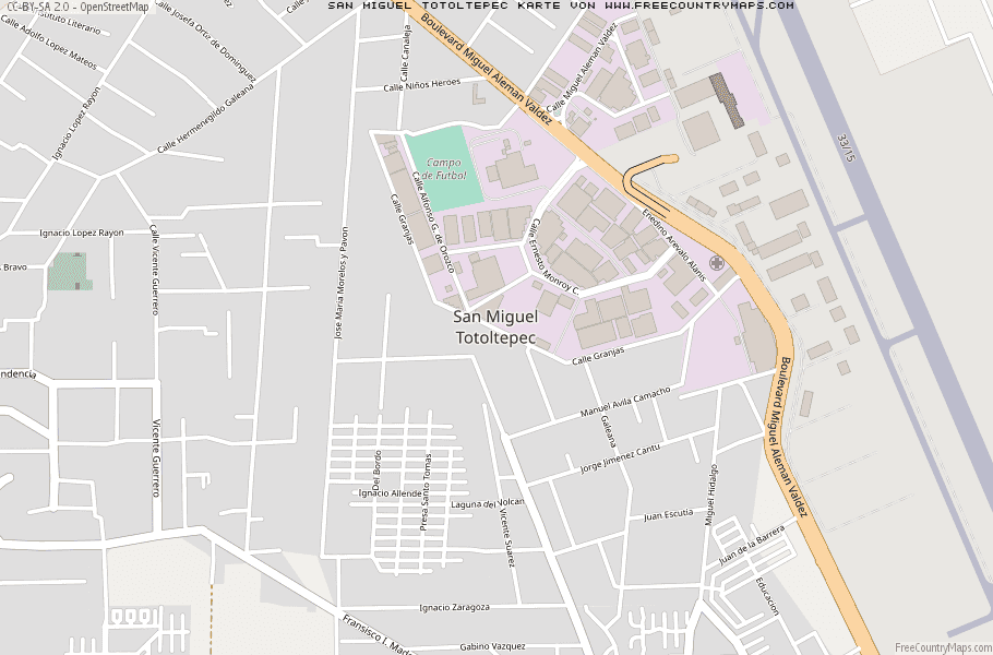 Karte Von San Miguel Totoltepec Mexiko