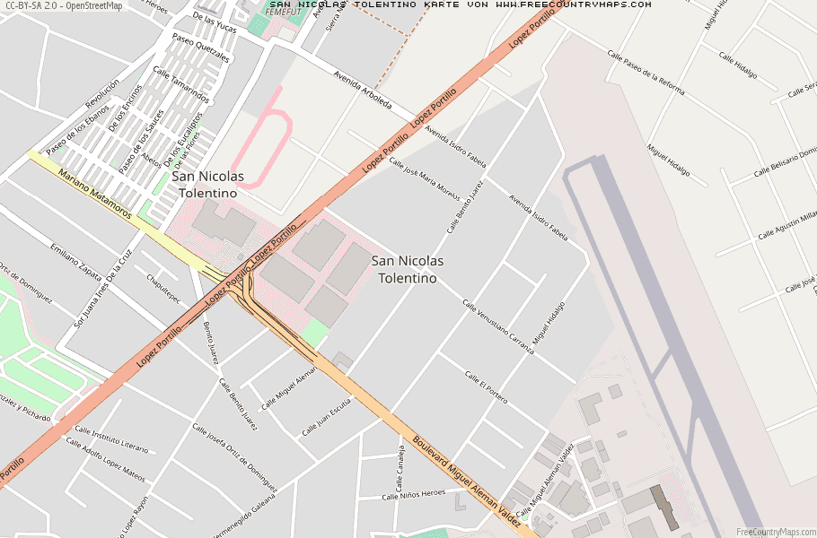 Karte Von San Nicolas Tolentino Mexiko