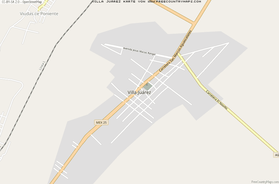 Karte Von Villa Juárez Mexiko