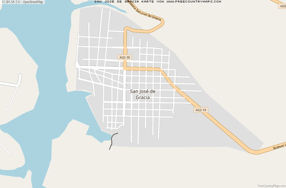 Karte Von San José de Gracia Mexiko