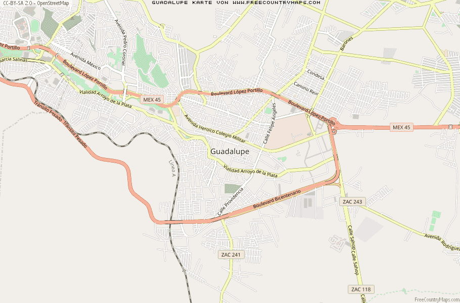 Karte Von Guadalupe Mexiko