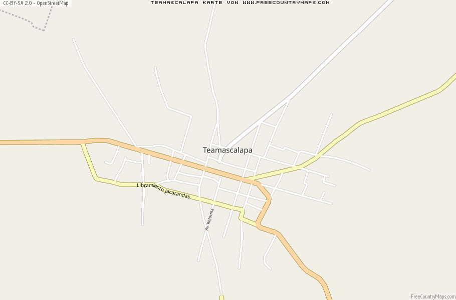 Karte Von Teamascalapa Mexiko