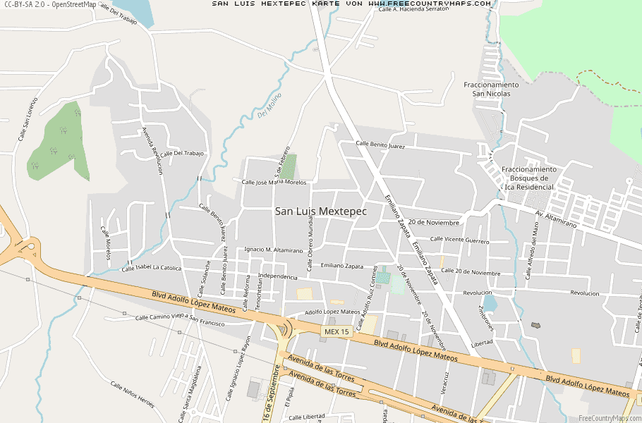Karte Von San Luis Mextepec Mexiko