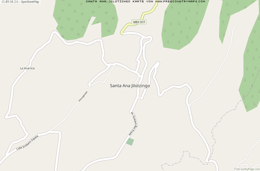 Karte Von Santa Ana Jilotzingo Mexiko