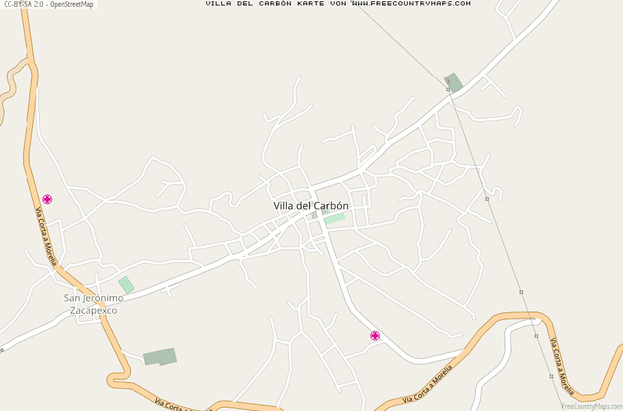 Karte Von Villa del Carbón Mexiko