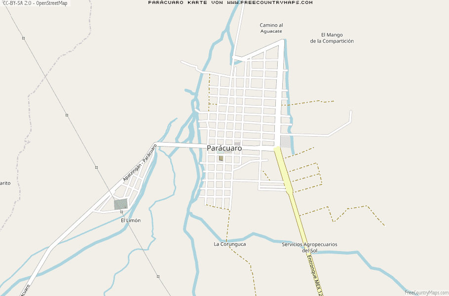 Karte Von Parácuaro Mexiko