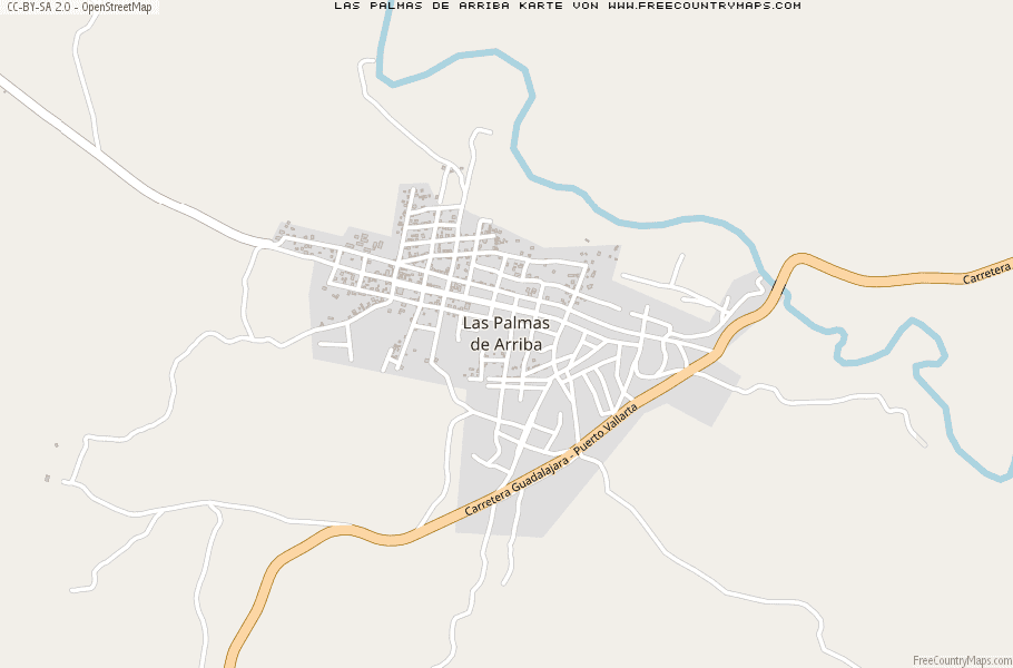 Karte Von Las Palmas de Arriba Mexiko