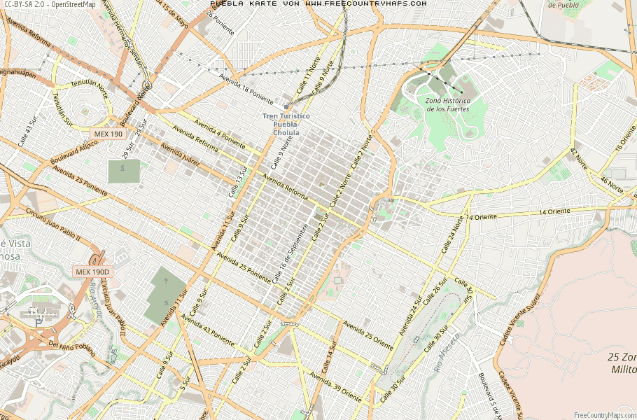 Karte Von Puebla Mexiko