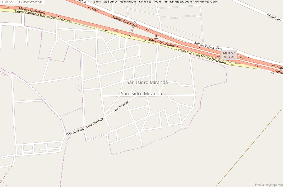 Karte Von San Isidro Miranda Mexiko