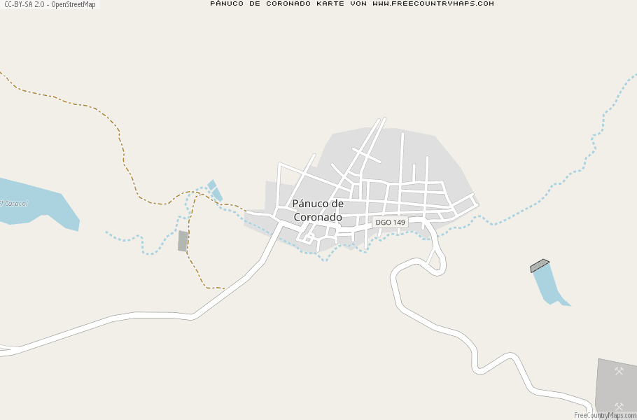 Karte Von Pánuco de Coronado Mexiko